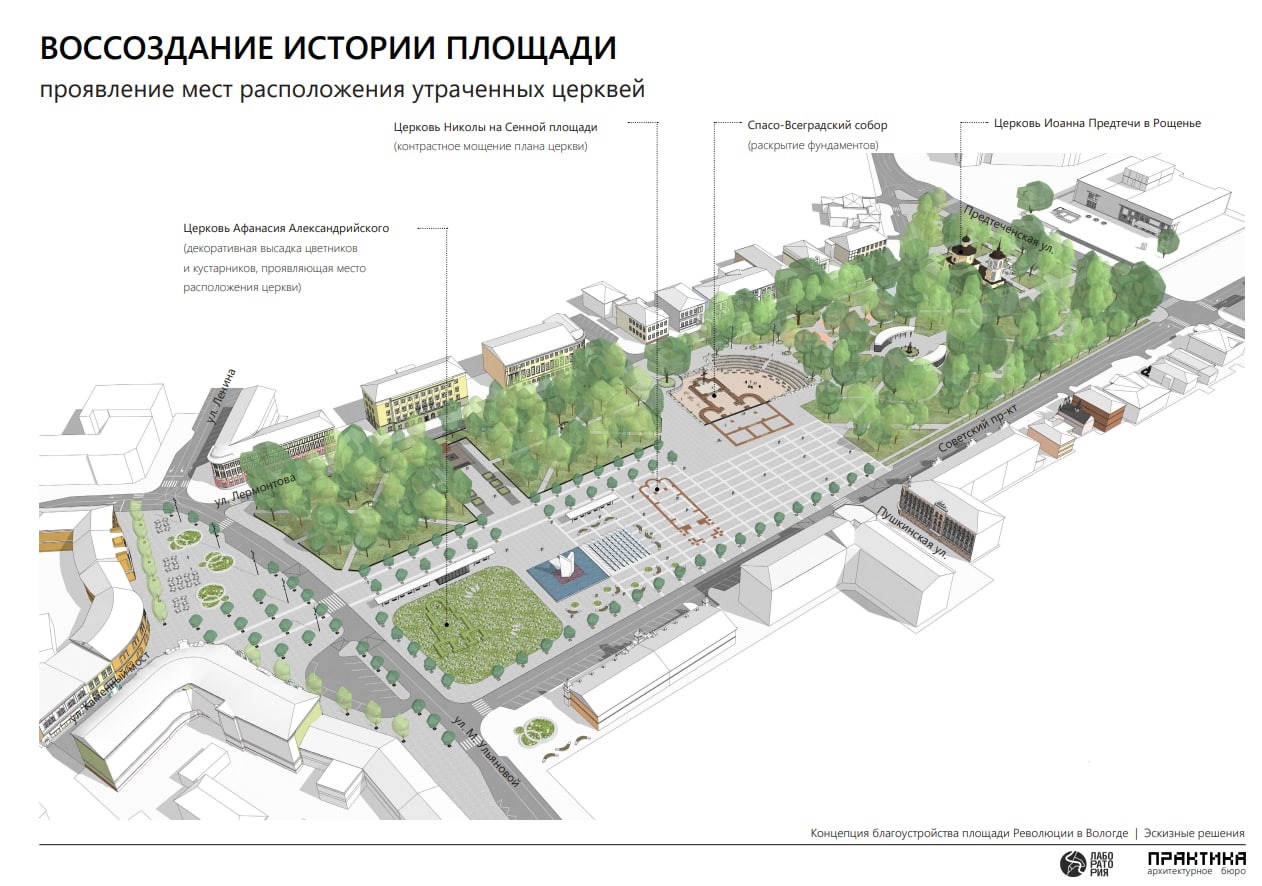 Площадь бабушкина вологда реконструкция фото Обновлённый проект площади Революции представили жителям Вологды